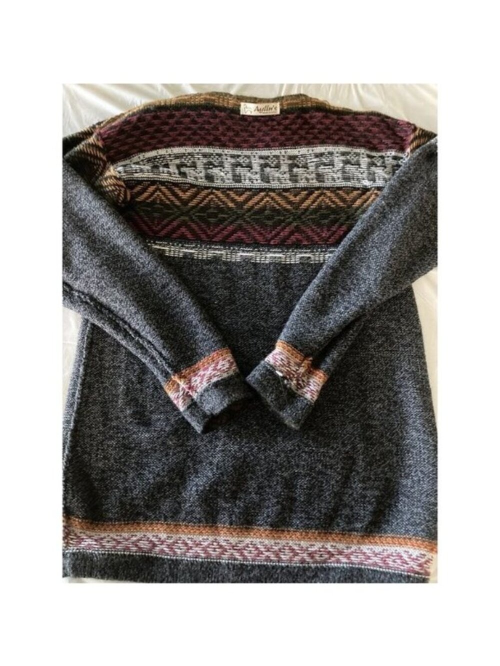 Aylins Peru Alpaca Wool Sweater M Fair Isle Nordic Andean Boho Folk Artisan Knit - Picture 13 of 13